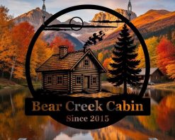 Personalized Cabin Metal Sign Name Outdoor TMS1607