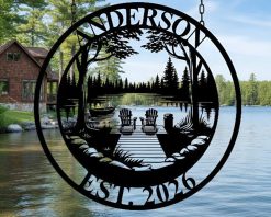 Personalized Cabin Metal Sign Name Outdoor TMS1608