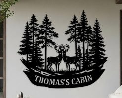 Personalized Cabin Metal Sign Name Outdoor TMS1610
