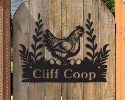 Personalized Chicken Coop Sign Metal Cut Outdoor TMS1587