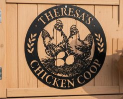 Personalized Chicken Coop Sign Metal Cut Outdoor TMS1589