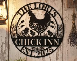 Personalized Chicken Coop Sign Metal Cut Outdoor TMS1590