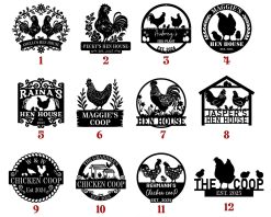 Personalized Chicken Coop Sign Metal Cut Outdoor TMS1591