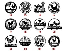 Alternative view of Personalized Chicken Coop Sign Metal Cut Outdoor TMS1591