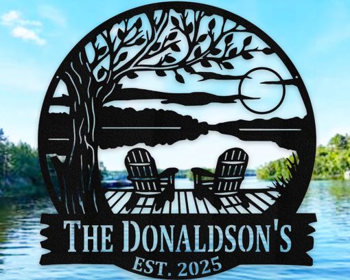 Personalized Custom Lake House Metal Sign Family Name Outdoor TMS1577 ...