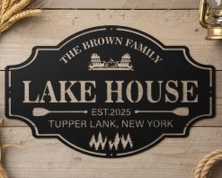 Personalized Custom Lake House Metal Sign Outdoor TMS1578