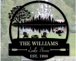Personalized Custom Lake House Metal Sign Outdoor TMS1580