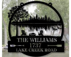 Personalized Custom Lake House Metal Sign Outdoor TMS1582