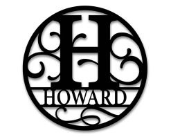 Personalized Metal Name Monogram Signs Letters Outdoor TMS1629