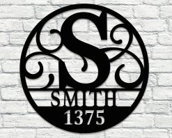 Personalized Metal Name Monogram Signs Letters Outdoor TMS1630