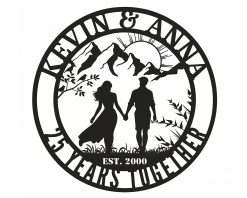 Personalized Metal Wedding Signs Couple Anniversary TMS1627