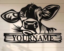 Personalized Cow Metal Sign Farm Name Decor Indoor Outdoor TMS1662