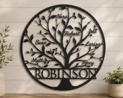 Personalized Family Tree Metal Sign Custom Names Tree of Life Wall Art TMS1668