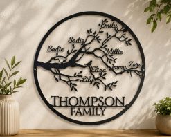 Personalized Family Tree Metal Sign Custom Names Tree of Life Wall Art TMS1669