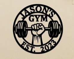 Personalized Gym Metal Sign Custom Fitness Name Wall Art TMS1679