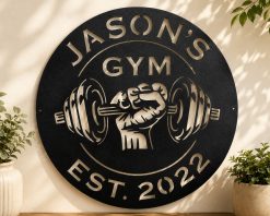 Personalized Gym Metal Sign Custom Fitness Name Wall Art TMS1680