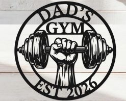 Personalized Gym Metal Sign Dad Custom Fitness Name Wall Art TMS1681