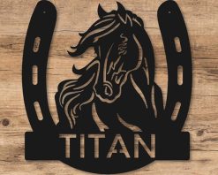 Personalized Horseshoe Name Metal Sign Horse Barn Decor Indoor Outdoor TMS1654