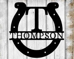 Personalized Horseshoe Name Metal Sign Horse Barn Decor Indoor Outdoor TMS1655