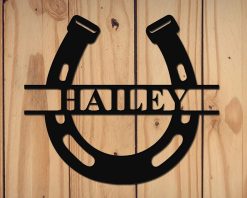 Personalized Horseshoe Name Metal Sign Horse Barn Decor Indoor Outdoor TMS1657