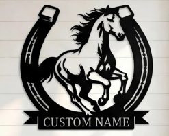 Personalized Horseshoe Name Metal Sign Horse Barn Decor Indoor Outdoor TMS1659