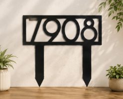 Personalized House Number Sign Metal Address Sign Indoor OutdoorTMS1663