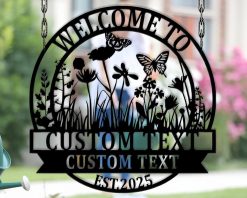 Personalized Metal Garden Signs Name Outdoor TMS1652