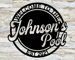 Personalized Metal Pool Signs Name Outdoor