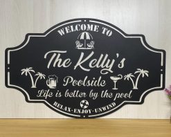 Personalized Metal Pool Signs Name Outdoor TMS1648