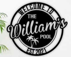 Personalized Metal Pool Signs Name