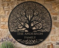 Personalized Tree of Life Metal Sign Custom Family Name Wall Decor TMS1671