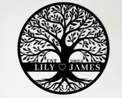 Personalized Tree of Life Metal Sign Custom Name Anniversary Wedding Gift TMS1674