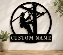Lineman Metal Sign