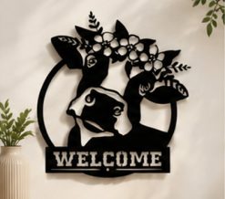 Metal Cow Sign