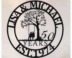 Personalized Anniversary Metal Sign Family Name Wedding Gift TMS1735