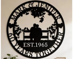 Personalized Anniversary Metal Sign Family Name Wedding Gift TMS1736