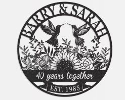 Personalized Anniversary Metal Sign Family Name Wedding Gift TMS1741