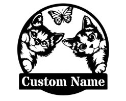 Personalized Cat Metal Sign Custom Cat Wall Decor Gift TMS1687