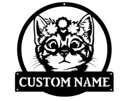 Personalized Cat Metal Sign Custom Cat Wall Decor Gift TMS1688