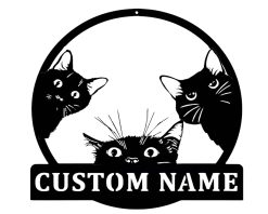 Personalized Cat Metal Sign Custom Cat Wall Decor Gift TMS1691