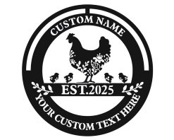 Personalized Chicken Coop Name Metal Sign Farm Decor TMS1701