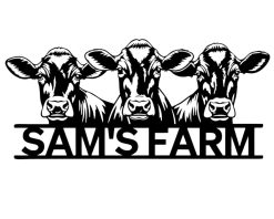 Personalized Cow Metal Sign Farm Name Decor Indoor Outdoor TMS1717