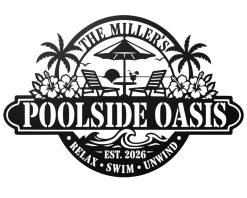 Personalized Family Name Pool Sign Backyard Pool Decor TMS1684