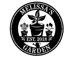 Personalized Garden Name Metal Sign Custom Decor TMS1705