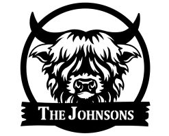 Personalized Highland Cow Farm Metal Sign Custom Name TMS1738
