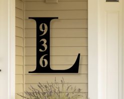 Alternative view of Personalized Letter Address Metal Sign Custom House Number TMS1729