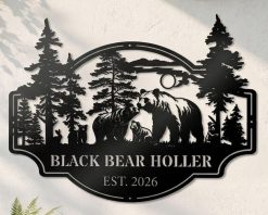 Personalized Bear Family Name Metal Sign Cabin Decor TMS1759
