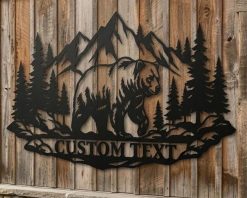 Personalized Bear Metal Sign Custom Name Decor TMS1758