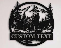 Personalized Bear Metal Sign Custom Name Decor TMS1764