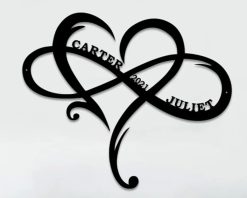 Personalized Couple Name Infinity Heart Metal Sign Wedding Gift TMS1765